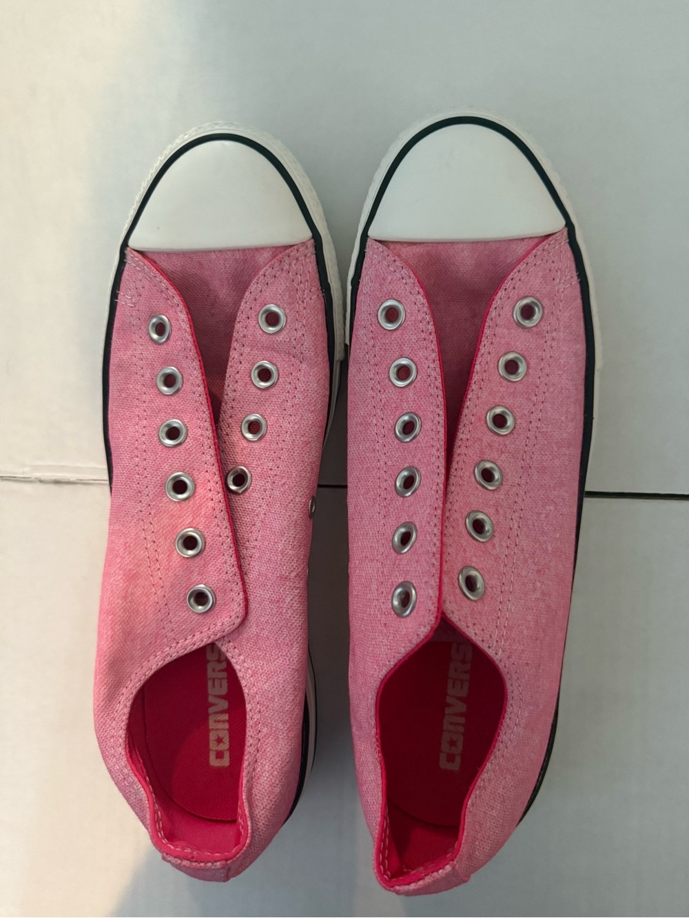 Converse Pink Slip-On Canvas Sneakers